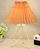 Homesake Retro Down to the Wire Metal Table Lamp with Fabric Shade, Bedside Lamp Gift Housewarming Home Living Room, Khadi Pleated shade