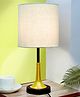 Homesake Rustic Farmhouse Metal Table Lamp Fabric Shade for Bedroom Living Room House Home Bedside Nightstand Office Family, Dual Color Trumpet Bell, Khadi Drum