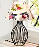 Homesake Black Bedside Table Lamp,Small Nightstand Lamp for Bedroom,Modern Desk Lamp with Fabric Shade Geometric Metal Base for Living Room Study Office Farmhouse, Wire Trumpet, Rose Cone