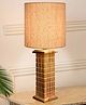 Homesake Rustic Beige Table Lamp New York Skyline with Fabric Shade, Table Light, Home Décor, Office, Gift, Jute Drum