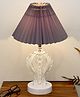 Homesake Modern Round Small Crystal Table Lamp,Contemporary Bedroom Bedside Nightstand Lamp,Desk Globe Lamp for Living Room Girls Kids Room, Strippy Vase , Grey Pleated