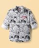 HoneyHap Disney Single Jersey Knit Full Sleeves Shirt with Avengers Print - White