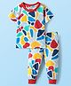 Babyhug Cotton Knit Half Sleeves Printed Co-Ord Night Suit - Multicolor