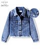 Arias Cotton Woven Full Sleeves Front Open Washed Denim Jacket With Studs Detailing  - Blue