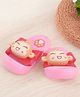 Yellow Bee Monkey Face 3D Applique Detailed Sliders - Light Pink