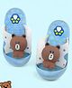 Yellow Bee Cute Teddy Bear 3D Applique Detailed Sliders - Light Blue