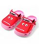 Svaar Dinosaur Face Patch Detailed Perforated Clogs - Pink