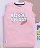 Biskid Cotton Sleeveless Florida Sunset Text Printed Tee - Peach