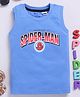 Biskid Cotton Marvel Avengers Featuring Sleeveless Spider Man Character & Text Printed Tee - Blue