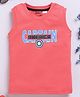 Biskid Cotton Marvel Avengers Featuring Sleeveless Captain America Text Printed Tee - Red