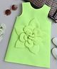 TINY MINY MEE Sleeveless Floral Applique Detailed Dress - Neon Green