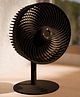 House Goods Flow Rechargeable Cordless Table Fan With Led Light & Remote Control, Charcoal