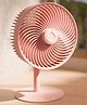 House Goods Flow Rechargeable Cordless Table Fan With Led Light & Remote Control, Cotton Candy