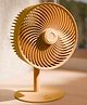 House Goods Flow Rechargeable Cordless Table Fan With Led Light & Remote Control, Lemonade