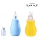 Baby Miniature Baby Nasal Nose Aspirator Suction Cleaning Tool Mucus Congestion Relief Teether Manual Nasal Aspirator-Pack of 2-Blue and Yellow Color