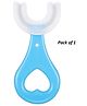Baby Miniature U Shaped Soft Manual Whitening Silicone Mouth Cleaning Toothbrush Pack of 1 Colour May Vary