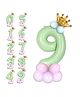 Decormantra 9 Nine 32 Inch Number Foil Balloon For 9th Birthday Decoration Kit Items -Pack of 14-GREEN