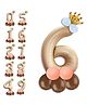 Decormantra 6 Six 32 Inch Number Foil Balloon For 6th Birthday Decoration Kit Items -Pack of 14-BEIGE
