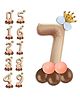 Decormantra 7 Seven 32 Inch Number Foil Balloon For 7th Birthday Decoration Kit Items -Pack of 14-BEIGE