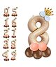 Decormantra 8 Eight 32 Inch Number Foil Balloon For 8th Birthday Decoration Kit Items -Pack of 14-BEIGE