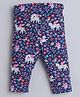 BABY NATION  Floral & Unicorns Printed Leggings - Navy Blue