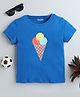 BABY NATION Cotton Half Sleeves Ice Cream Printed Tee - Blue