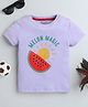 BABY NATION Cotton Half Sleeves Melon Magic Text Printed Tee - Purple
