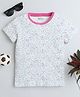 BABY NATION Cotton Half Sleeves  Floral Swirls Printed Tee - White