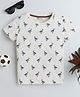 BABY NATION Cotton Half Sleeves  Ducks Printed Tee - Cream