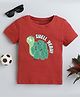 BABY NATION Cotton Half Sleeves Shell Yeah Text Printed Tee - Red