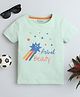 BABY NATION Cotton Half Sleeves Stars & Astral Beauty Text Printed Tee - Light Green