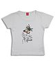 Sportking Cotton Half Sleeves Floral & Never Hide Your Wings Text Printed Top - White