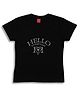 Sportking Cotton Half Sleeves Hello Text Printed Top - Black