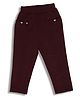 Sportking Cotton Blend Heart Shape Beaded Jeggings - Wine