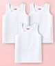 Babyhug 100% Cotton Knit Solid Color Sandos With Pack of 3 - White