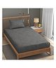 Trance Home Linen   Cotton 300TC Long Staple Jacquard Weave Single Size Fitted Bedsheet with 1 Pillow Cover - GREY