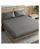 Trance Home Linen   Cotton 300TC Long Staple Jacquard Weave King Size Fitted  Bedsheet with 2 Pillow Cover - GREY