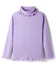Honeyhap Premium 100% Cotton Knit with Bio Finish Full Sleeves Turtle Neck Solid Color Top - Lavender