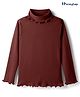 Honeyhap Premium 100% Cotton Knit with Bio Finish Full Sleeves Turtle Neck Solid Color Top - Cinnamon