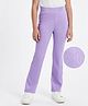 Honeyhap Premium Cotton Elastane Ribbed Waist Solid Color Leggings with Bio Finish - Purple