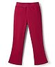 Honeyhap Premium Cotton Rib Full Length Flared Leggings With Bio Finish - Rumba Red