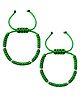 Darshraj Jewels 925 Sterling Silver Newborn Nazariya Anklet & Bracelet with Silver Ball & Beads (Poth) - Green
