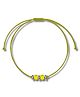 Darshraj Jewels 925 Sterling Silver Handmade Anklet Chandi Ki Payal & Thread Anklet with Silver Flower Beads & Crystal Beads - Yellow