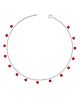 Darshraj Jewels 925 Sterling Silver Handmade Double Loopking Anklet Silver Chain Anklet with Crystal Beads - Red