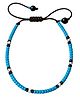 Darshraj Jewels 925 Sterling Silver Handmade Thread Anklet Chandi Ki Payal Adjustbale Anklet with Silver Ball & Beads (Poth) - Skyblue