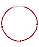 Darshraj Jewels 925 Sterling Silver Handmade Anklet Nazariya Payal with Silver Ball & Crystal Beads & Beads (Poth) - Red