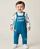 Babyoye 100% Cotton Interlock Knit with Eco Jiva Finish Full Sleeves Inner Tee & Dungaree Set with Vehicle Print - Blue