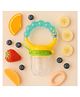 AEREX BPA Free Silicone Food Nibbler with Mesh Nipple for Fruit and Veggies with Rattle Handle for Baby (Blue)