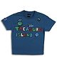 Sportking Cotton Blend Half Sleeves Treasure Island Text Printed Tee - Blue