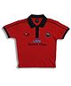 Sportking Cotton Blend Half Sleeves Tennis Club Text Printed Polo Tee - Red